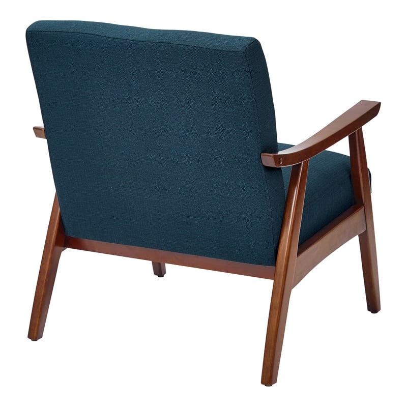 Davis Chair in Klein Azure Blue fabric with Medium Espresso Frame