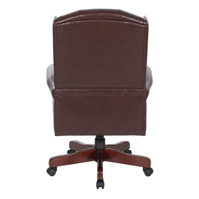 High Back Executive Office Chair in Ox Blood Red Vinyl