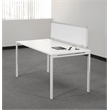 60 inch Writing Desk with White Laminate Top and White Finish Metal Legs