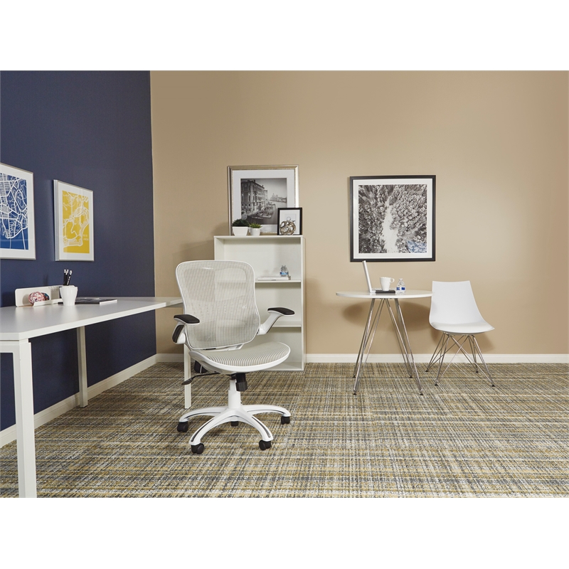 Riley Office Chair with White Mesh Fabric Seat and Back