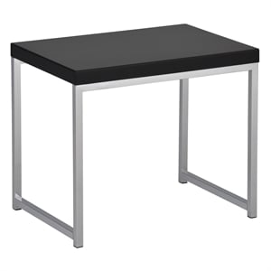 Wall Street End Table with Chrome Metal legs and Black Wood Top