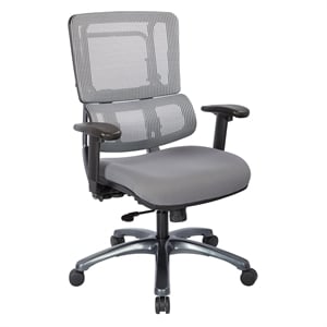 Vertical Gray Mesh Back Chair with Titanium Base by Office Star
