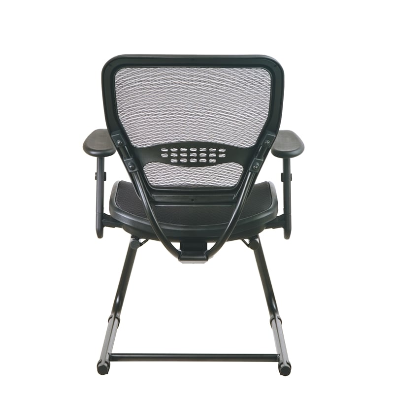 AirGrid Seat and Back Deluxe Visitors Guest Chair in Black Fabric