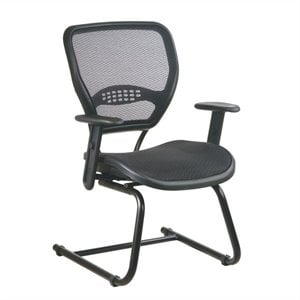 AirGrid Seat and Back Deluxe Visitors Guest Chair in Black Fabric