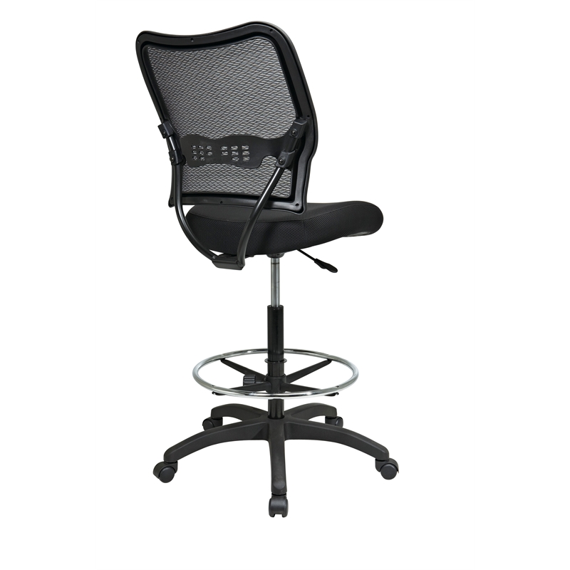 Deluxe Black Air Grid Series Air Grid Back & Mesh Fabric Seat Drafting Chair