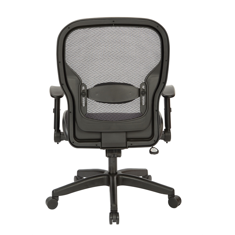 Air Grid Black Fabric Back and Seat Managers Chair with Adjustable Flip Arms
