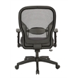 Air Grid Black Fabric Back and Seat Managers Chair with Adjustable Flip Arms