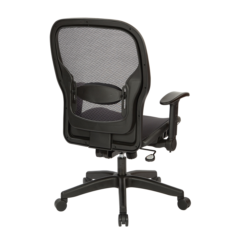 Air Grid Black Fabric Back and Seat Managers Chair with Adjustable Flip Arms