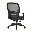Air Grid Black Fabric Back and Seat Managers Chair with Adjustable Flip Arms