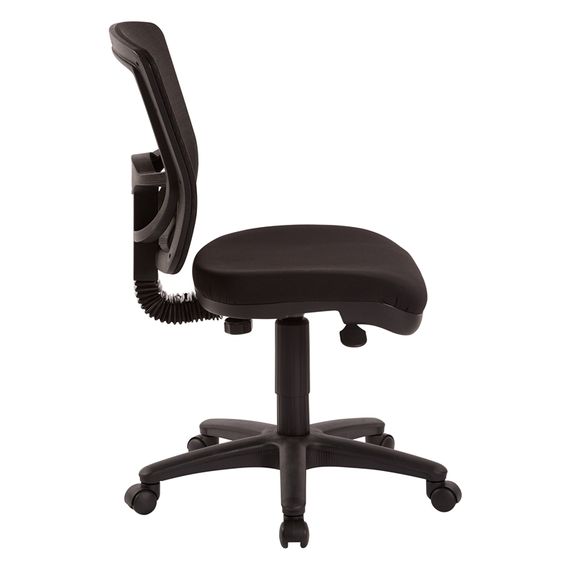 ProGrid Mesh Back Armless Task Chair with Padded Black FreeFlex Fabric Seat