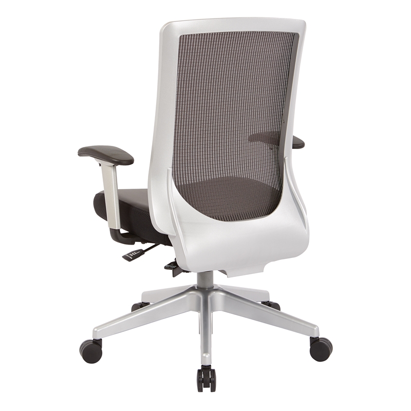 High Back Black Vertical Mesh Chair with Black Bonded Leather Seat