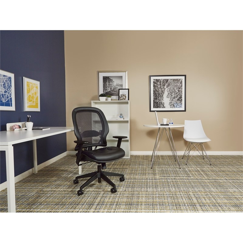 Executive High Back Chair in Black Bonded Leather Seat