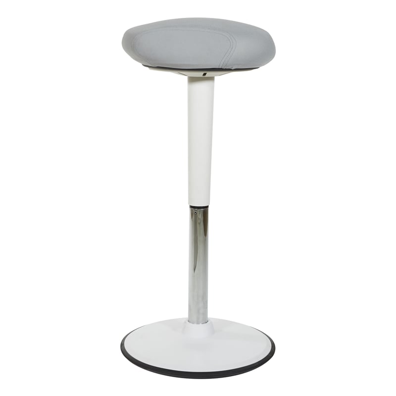 Active Perch Seat with White Frame and Gray Fabric 24