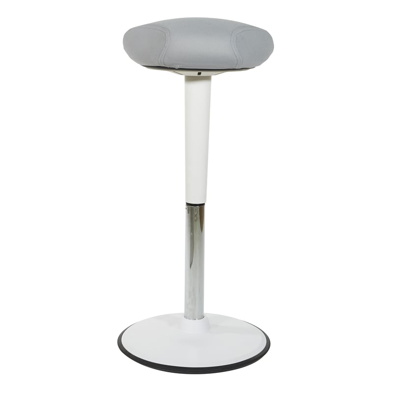 Active Perch Seat with White Frame and Gray Fabric 24