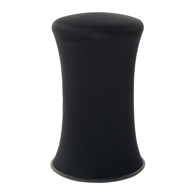Active Height Stool in Black Fabric Adjustable Height 18