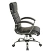 Executive Chair with Thick Padded Black Faux Leather Seat