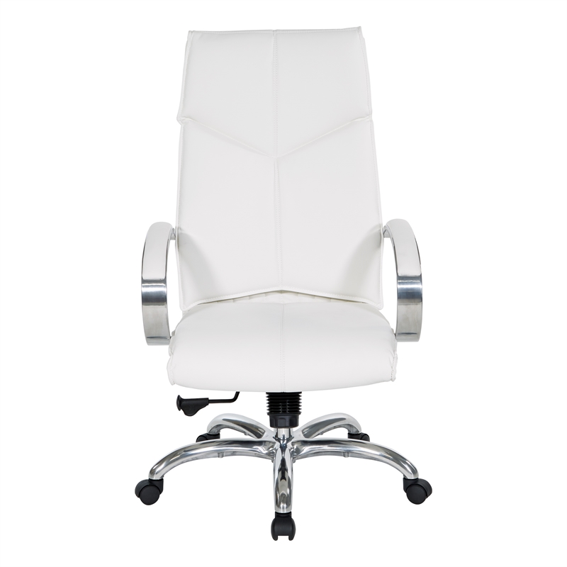 Deluxe High Back Executive Chair in White Dillon Snow Faux Leather