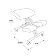 Ergonomically Designed Knee Chair with Memory Foam in Black and Metal Frame