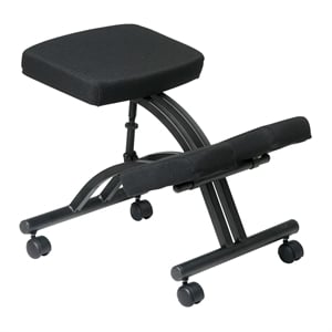 Ergonomically Designed Knee Chair with Memory Foam in Black and Metal Frame