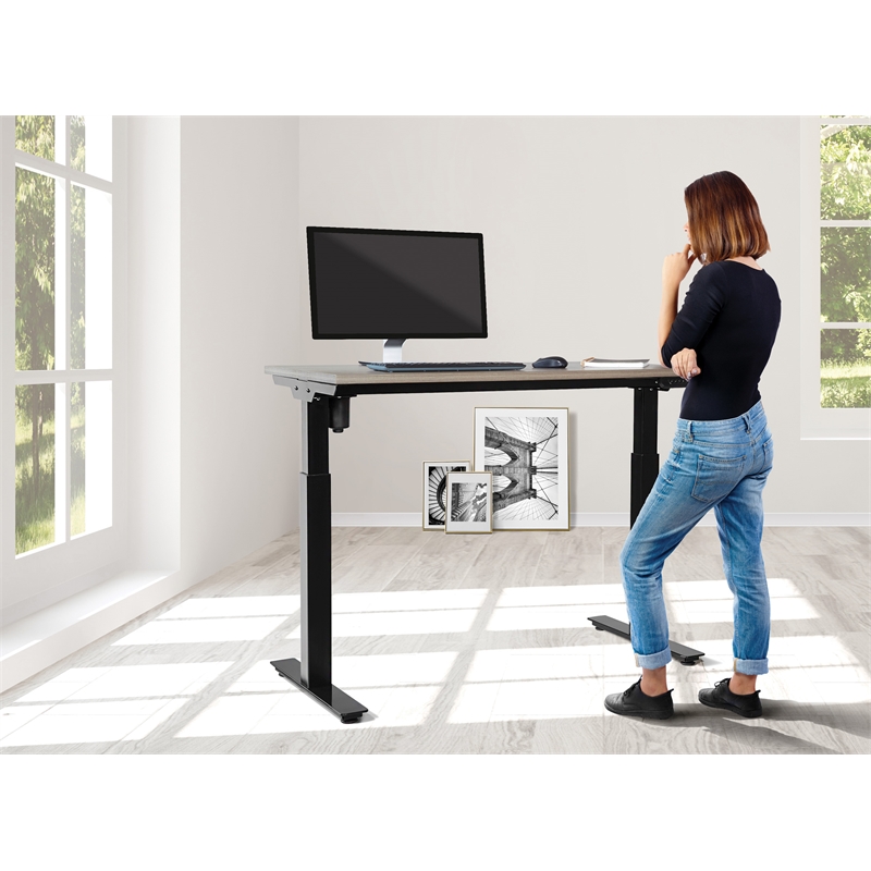 Prado Table with Urban Walnut Engineered Wood Top and Black Base