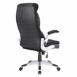 Executive Black Bonded Leather Chair with Silver Coated Nylon Base