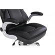 Executive Black Bonded Leather Chair with Silver Coated Nylon Base