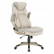 Executive Taupe Gray Bonded Leather Chair with Cocoa Coated Nylon Base