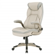 Executive Taupe Gray Bonded Leather Chair with Cocoa Coated Nylon Base