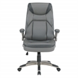 Executive Charcoal Bonded Leather Chair with Titanium Coated Nylon Base