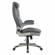 Executive Charcoal Bonded Leather Chair with Titanium Coated Nylon Base