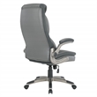 Executive Charcoal Bonded Leather Chair with Titanium Coated Nylon Base