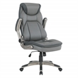 Executive Charcoal Bonded Leather Chair with Titanium Coated Nylon Base