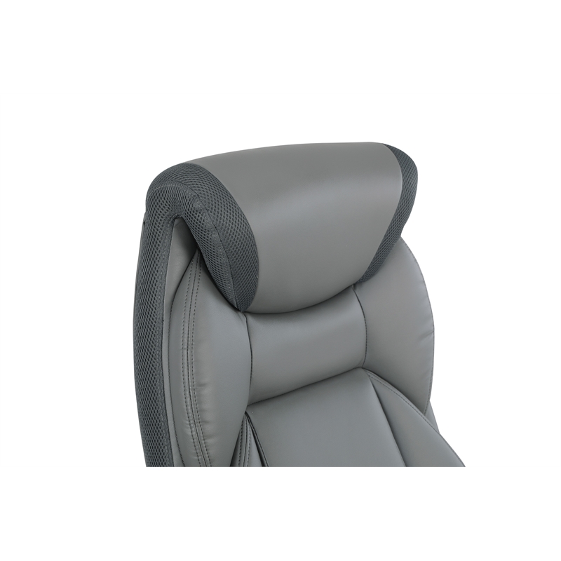 Executive Charcoal Bonded Leather Chair with Titanium Coated Nylon Base
