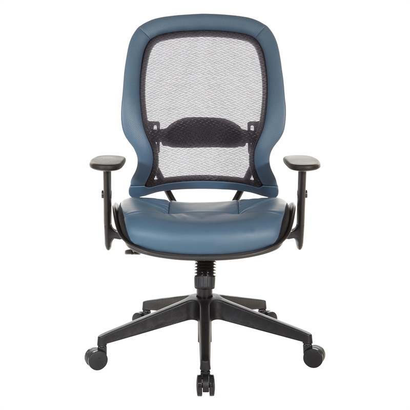 Dark Air Grid Back Managers Office Chair with Dillon Blue Fabric Seat