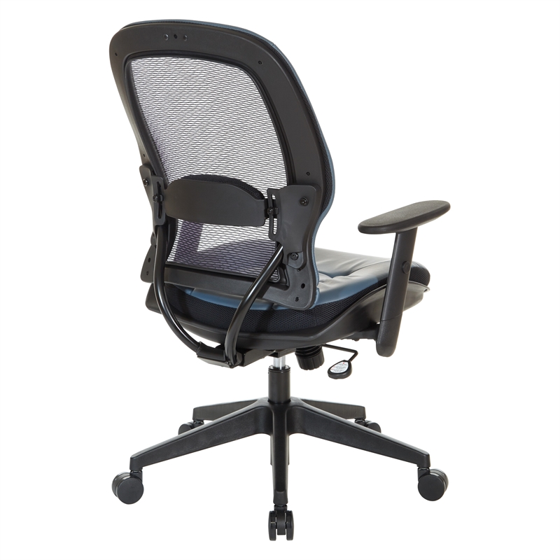 Dark Air Grid Back Managers Office Chair with Dillon Blue Fabric Seat