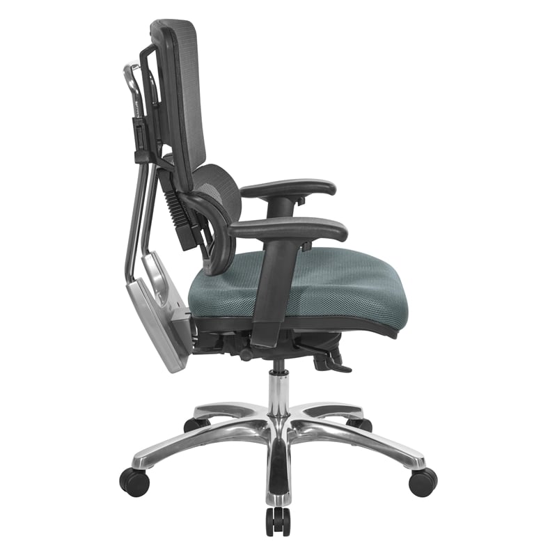 Vertical Black Mesh Back Chair in Gray Fabric Mesh