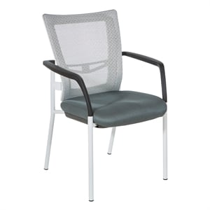 ProGrid Mesh Back Visitors Chair  with Padded Gray Fabric Seat