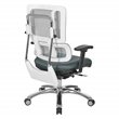 Breathable White Vertical Mesh Chair with Gray Mesh Fabric Seat