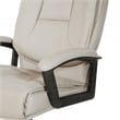 High Back Taupe Gray Bonded Leather Chair with Padded Loop Arms