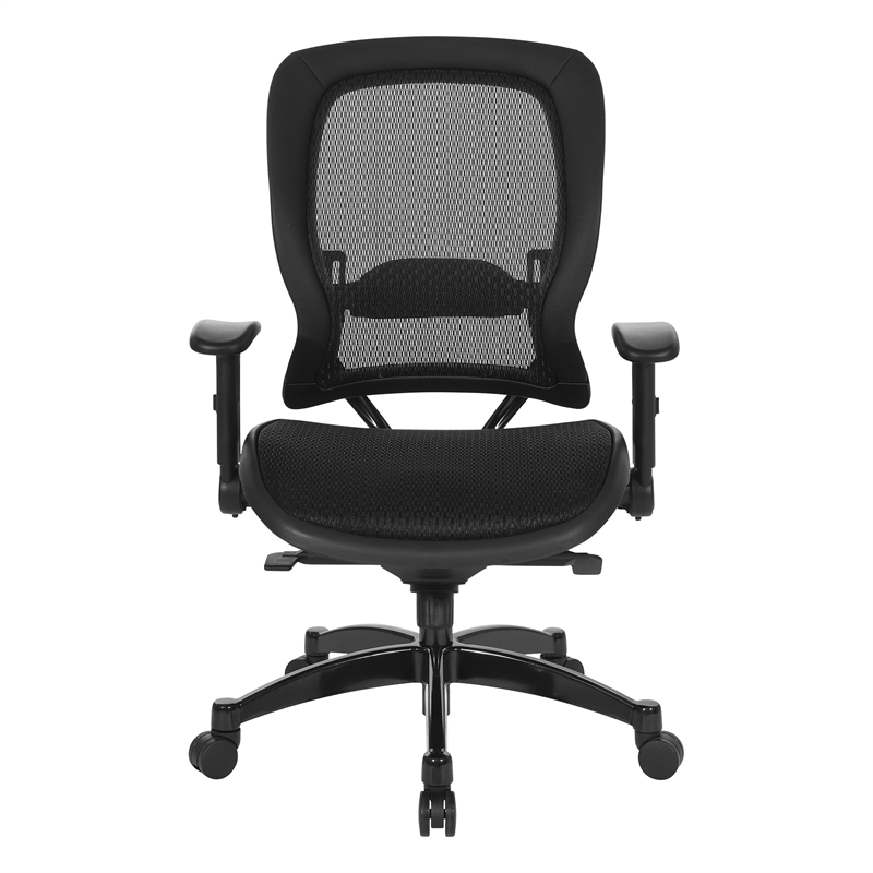 Manager's Black Breathable Mesh Fabric Chair with Flip Arms