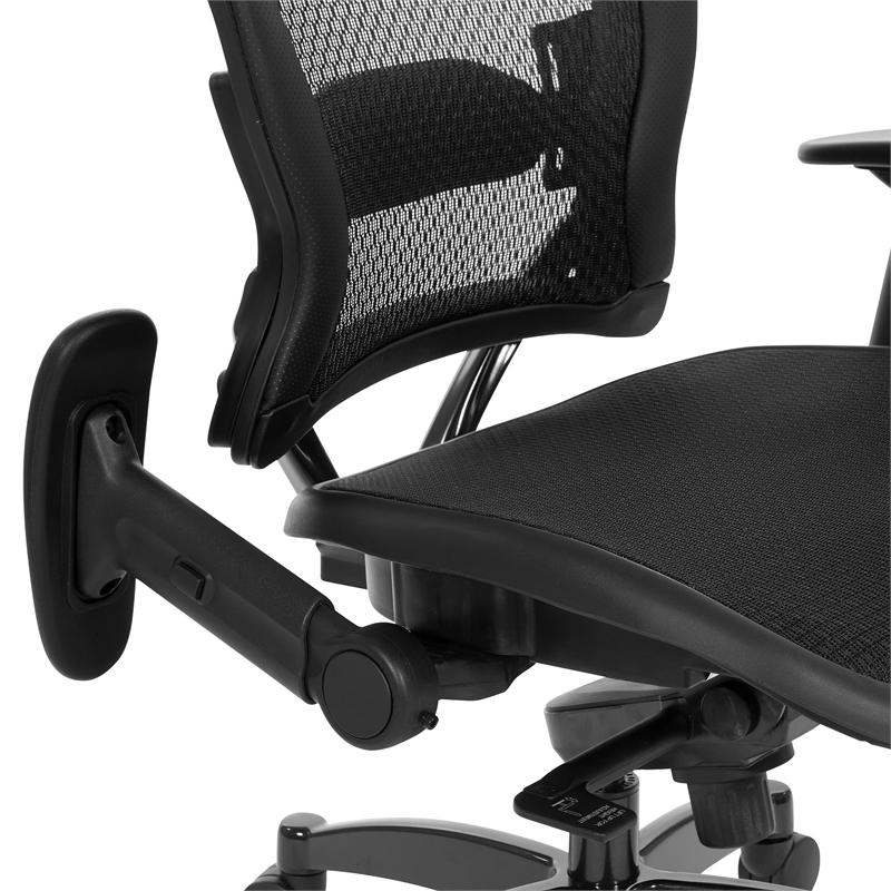 Manager's Black Breathable Mesh Fabric Chair with Flip Arms