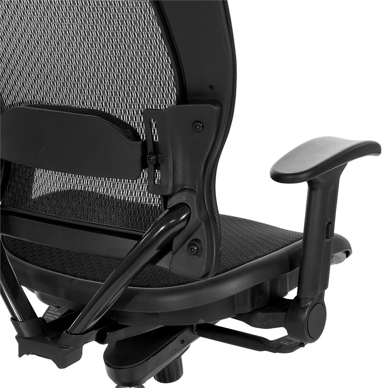 Manager's Black Breathable Mesh Fabric Chair with Flip Arms