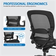 Manager's Black Breathable Mesh Fabric Chair with Flip Arms