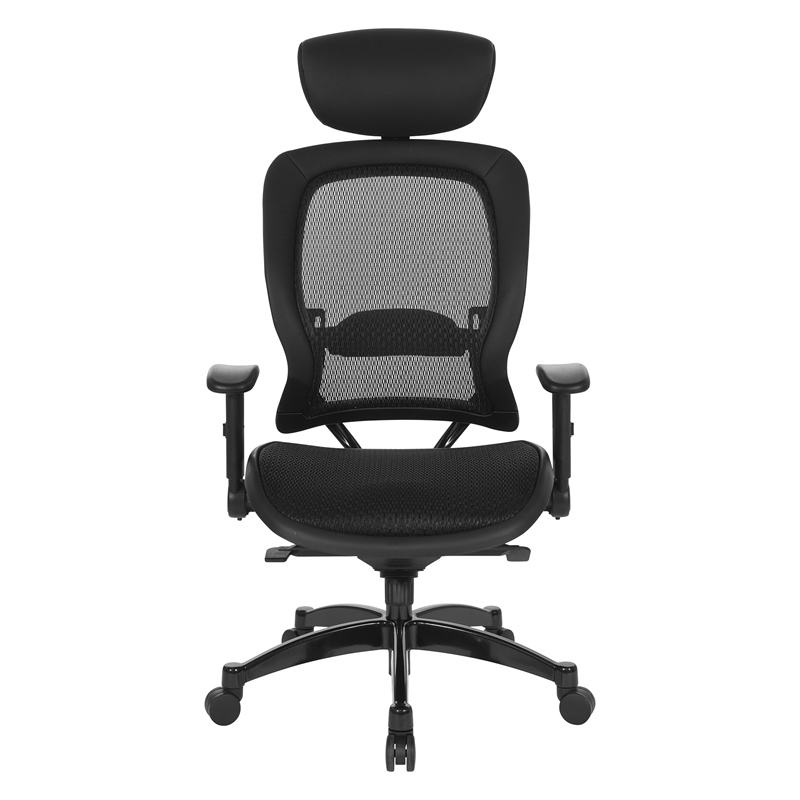 Executive Black Breathable Mesh Fabric Chair with Flip Arms