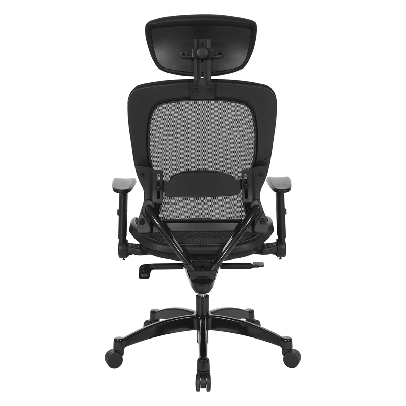 Executive Black Breathable Mesh Fabric Chair with Flip Arms