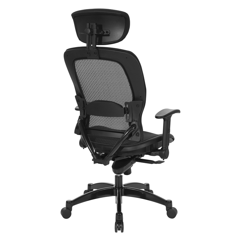 Executive Black Breathable Mesh Fabric Chair with Flip Arms
