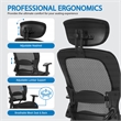 Executive Black Breathable Mesh Fabric Chair with Flip Arms