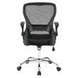Black Mesh Back with Black Fabric Seat on Black Frame and Chrome Base