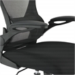 Black Mesh Back with Black Fabric Seat on Black Frame and Chrome Base