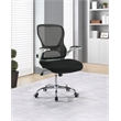 Black Mesh Back with Black Fabric Seat on White Frame and Chrome Base